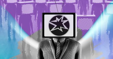 A photo illustration by Daily Sabah's Büşra Öztürk symbolizes the violence content on media.