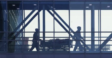 Medical specialists transport a patient inside a hospital for patients infected with COVID-19 in Moscow, Russia, Oct. 13, 2021. (Reuters Photo)