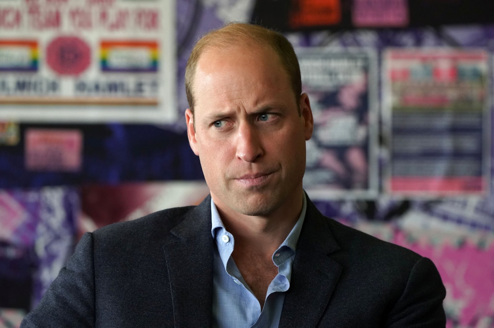 Britain's Prince William, president of the Football Association, visits Dulwich Hamlet FC at the Champion Hill Stadium in London, Britain Sep. 23, 2021. (Kirsty O'Connor/Pool via Reuters) 