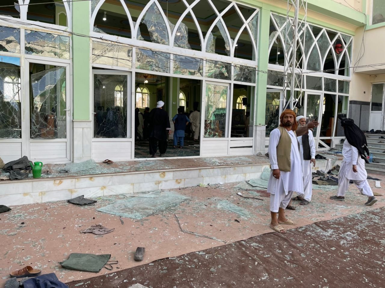 At least 30 people were killed in a terrorist attack targeting a mosque in Kandahar, Afghanistan, Oct. 15, 2021. (AA Photo)