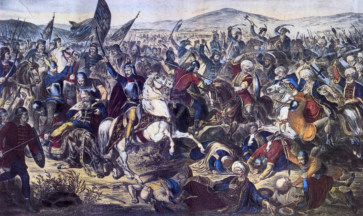 A depiction of Battle of Kosovo by Serbian lithographer and painter Adam Stefanovic. (Wikimedia Photo)
