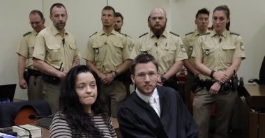 NSU terrorist Beate Zschaepe sits in the court room besides her lawyer Mathias Grasel in Munich, Germany, June 20, 2017. (AP Photo)