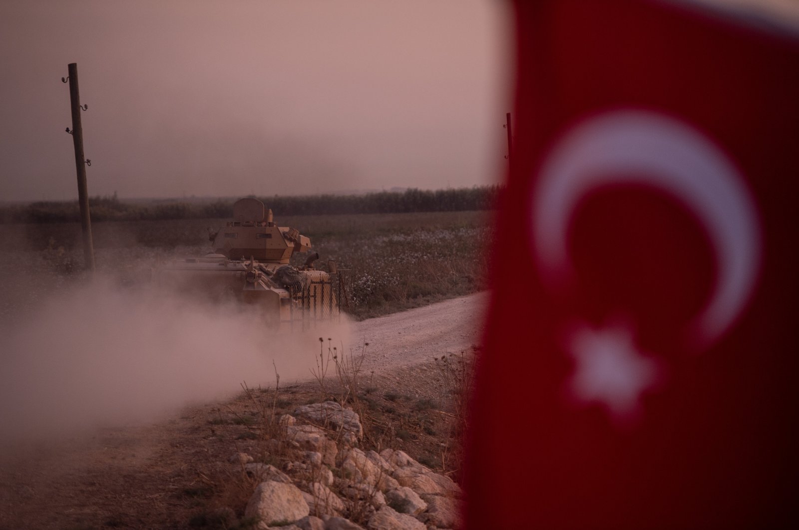 A Turkish armored vehicle prepares to cross the border into Syria, Akçakale, Turkey, Oct. 9, 2019. (Photo by Getty Images)