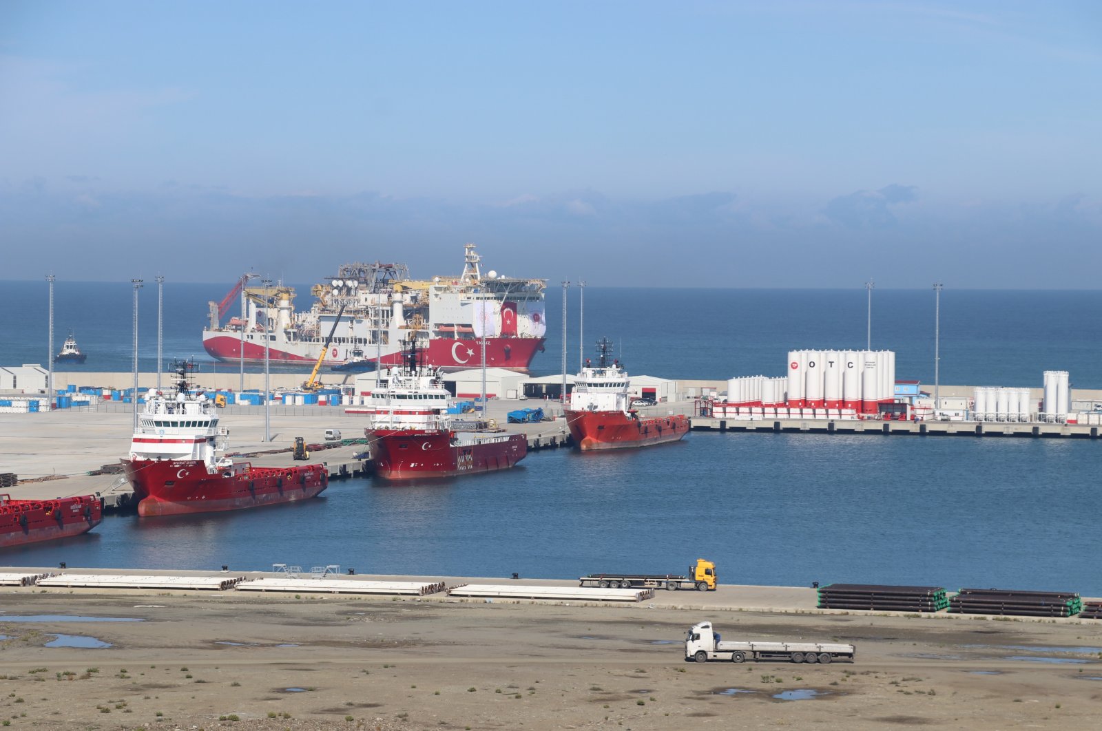 Turkey's Yavuz drillship arrives at a port in Zonguldak, northern Turkey, Oct. 7, 2021. (AA Photo)
