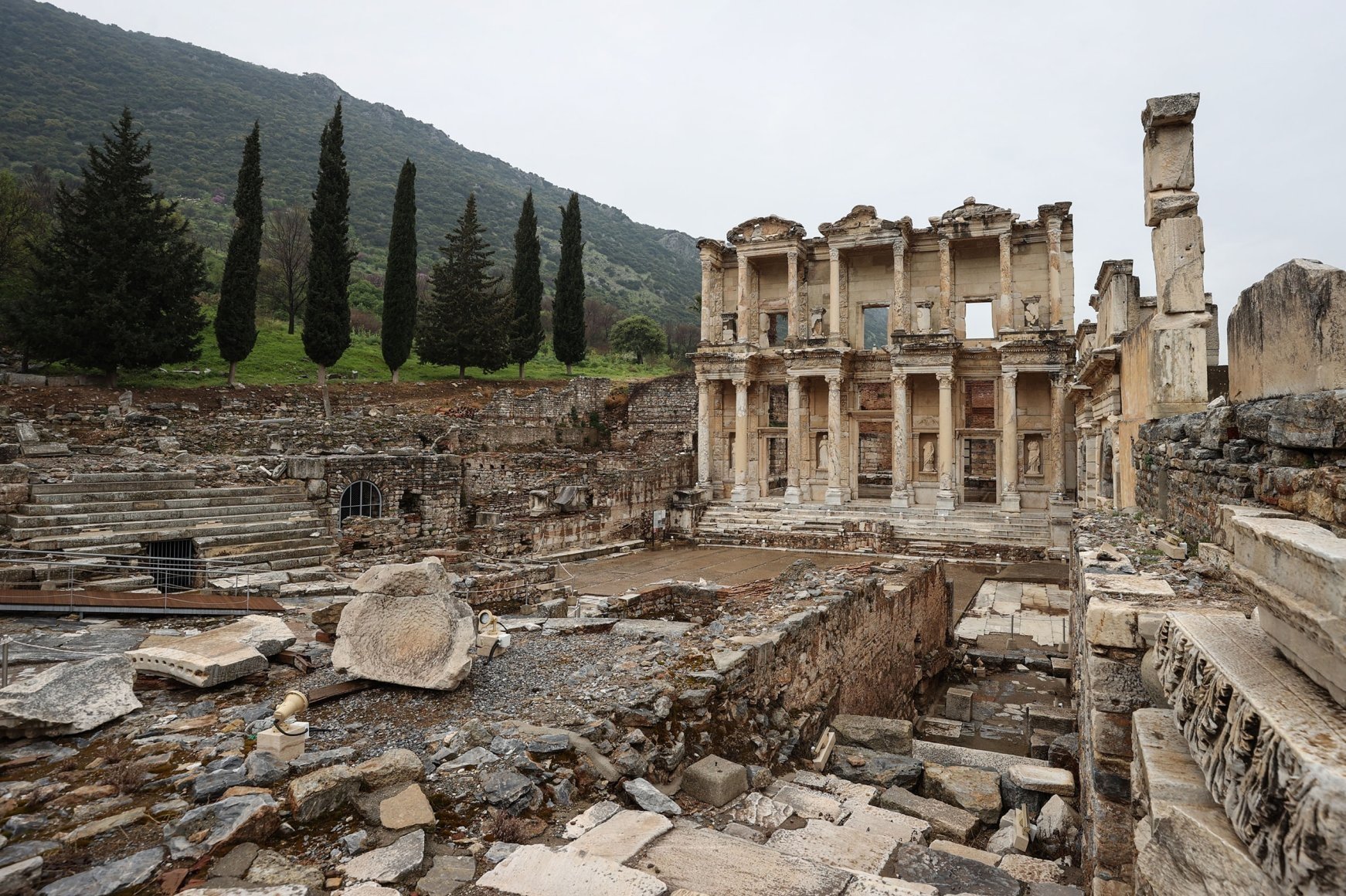 The Library of Celsus was built in A.D. 135 in the ancient city of Ephesus. (iStock Photo) 