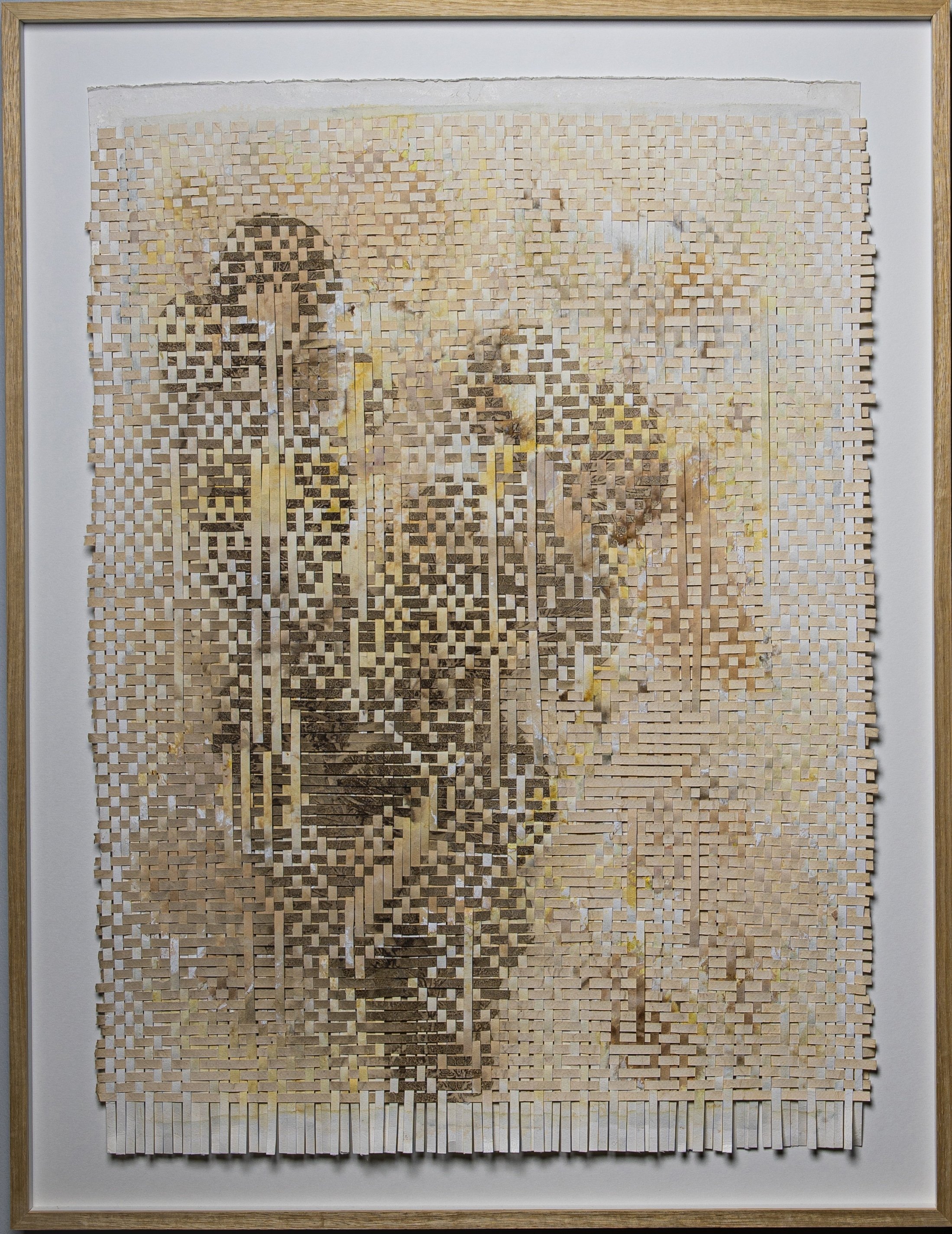 'Breath,' 2021, woven painting, cotton paper, natural ink from safflower and walnut, mineral salts, eucalyptus botanical print, 54.5 by 78 centimeters. (Courtesy of Umut Özge Balkan)