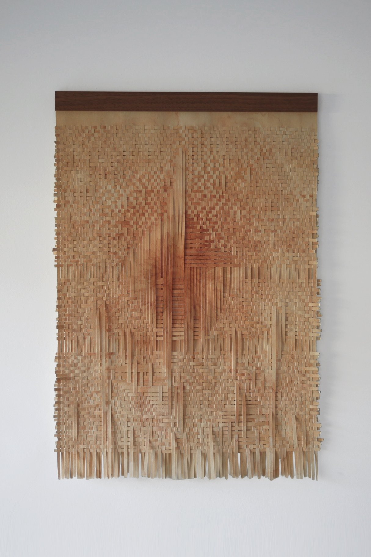 'Solar 02,' 2021, woven painting, cotton paper, natural ink from avocado pits and skins, 53 by 78 centimeters. (Courtesy of Aslı Smith)