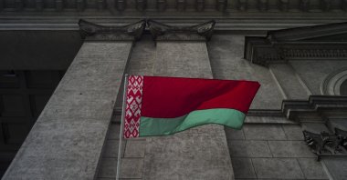 The flag of Belarus flies outside a museum, in Minsk, Belarus, June 30, 2017. (Getty Images)