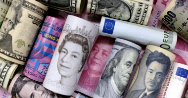 Euro, Hong Kong dollar, U.S. dollar, Japanese yen, British pound and Chinese 100 yuan banknotes are seen in this picture illustration, Jan. 21, 2016. (Reuters Photo)