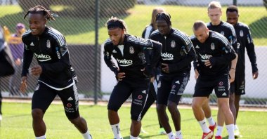 Beşiktaş players train ahead of their Turkish Süper Lig match against Istanbul Başakşehir, Istanbul, Turkey, Oct. 16, 2021. (DHA Photo)