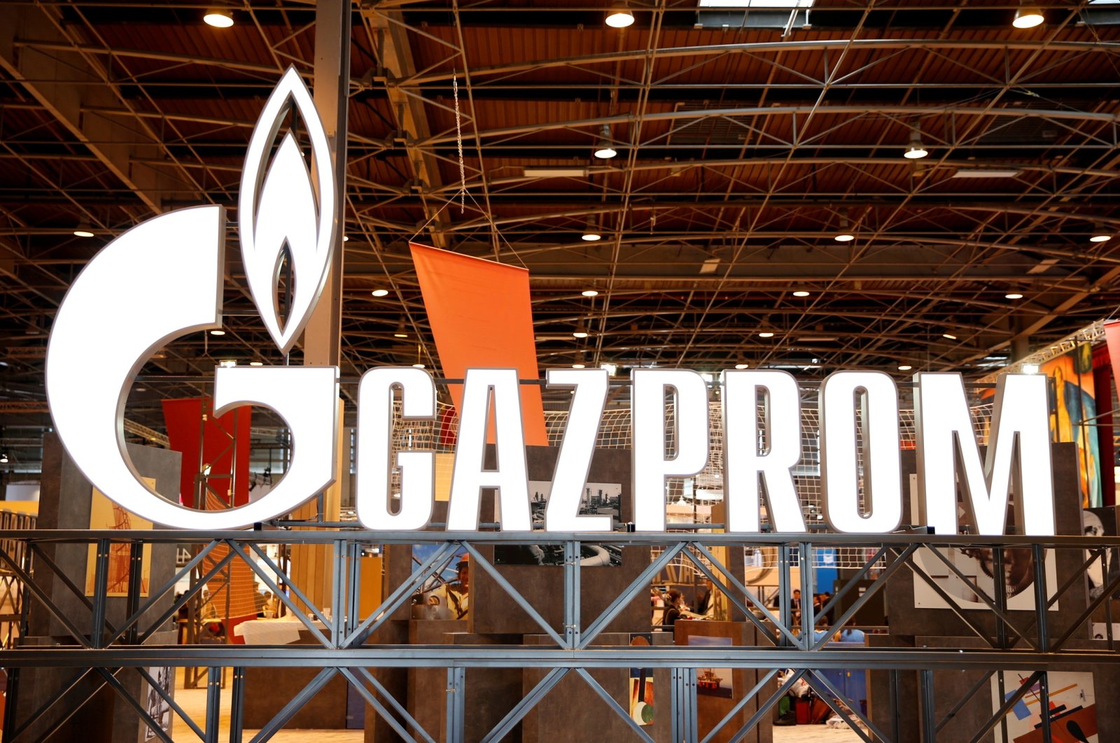The logo of Gazprom is pictured at the 26th World Gas Conference in Paris, France, June 2, 2015. (Reuters Photo)