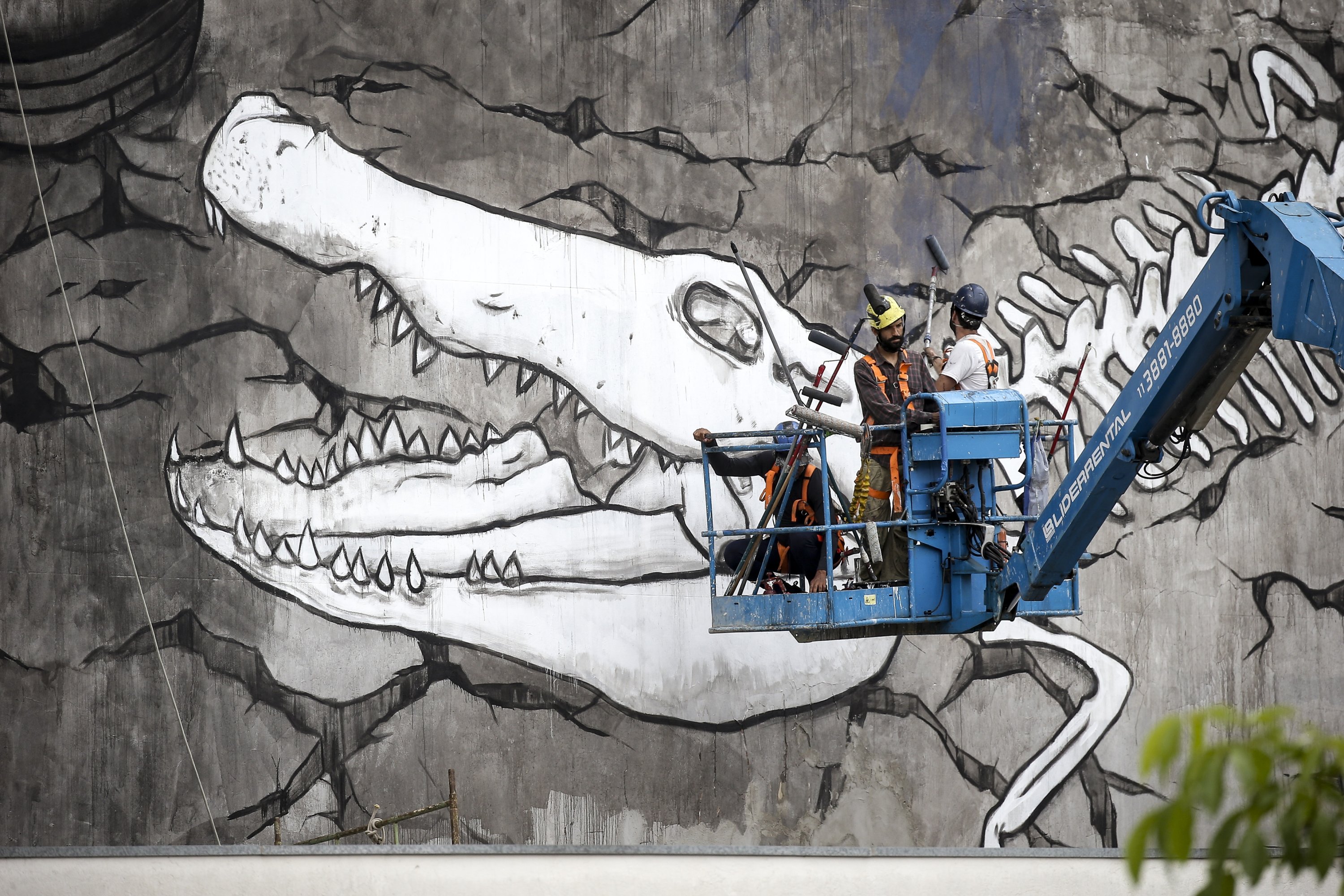 A photo shows a mural by Brazilian artist and activist Mundano, in Sao Paulo, Brazil, Oct. 15, 2021. (AA Photo)