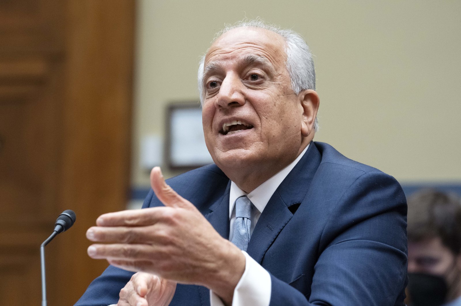 Special Representative for Afghanistan Zalmay Khalilzad speaks during a hearing on Capitol Hill in Washington, D.C., U.S., May 20, 2021. (AP Photo)