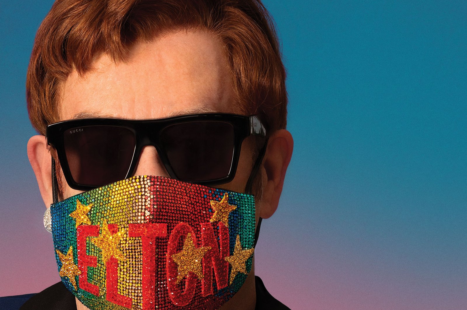 A promotional art for the album "The Lockdown Sessions" shows artist Elton John. (Interscope Records via AP)