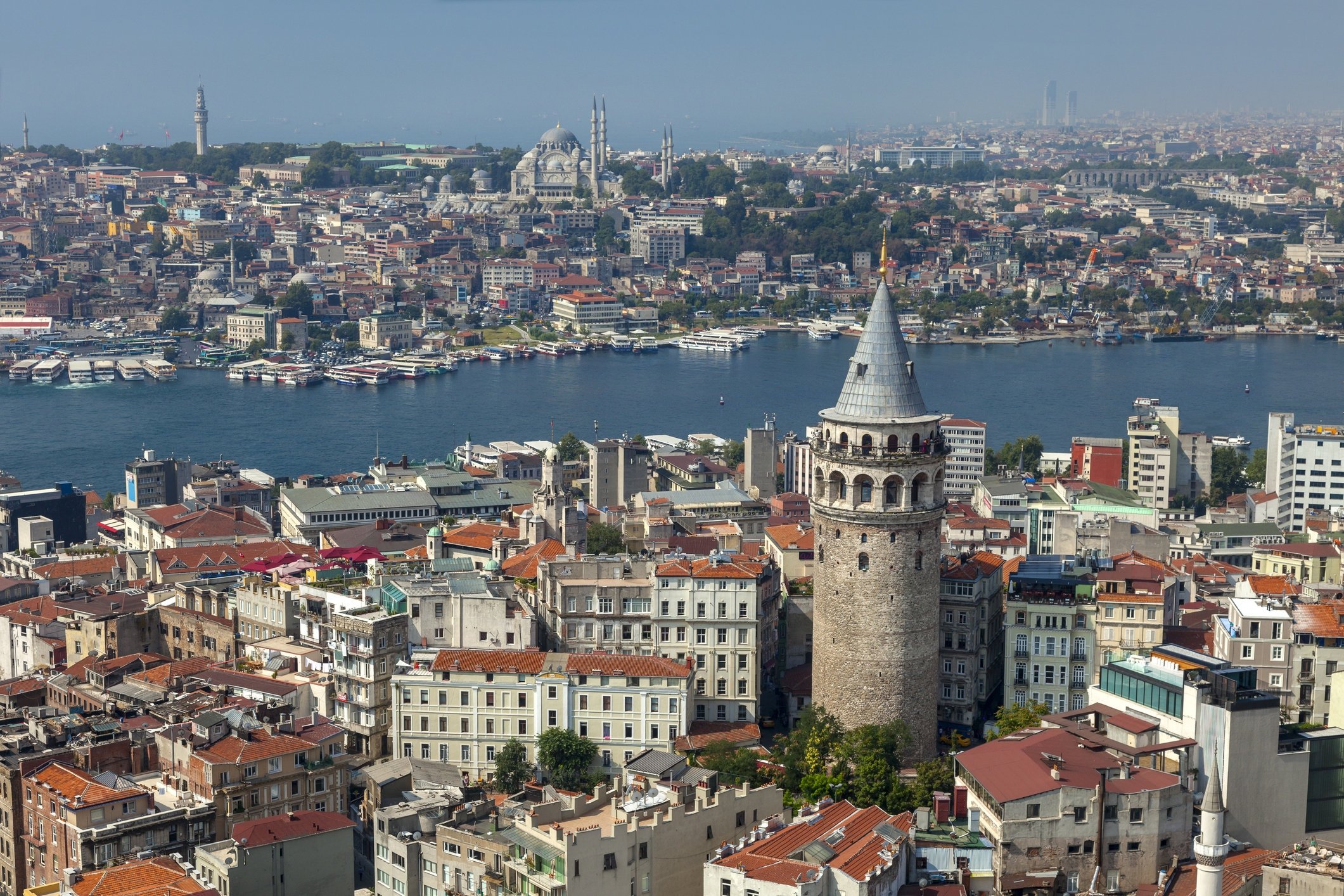 A general view from the cityscape shows the Galata Tower in Istanbul, Oct. 11, 2018. (Getty Images) 