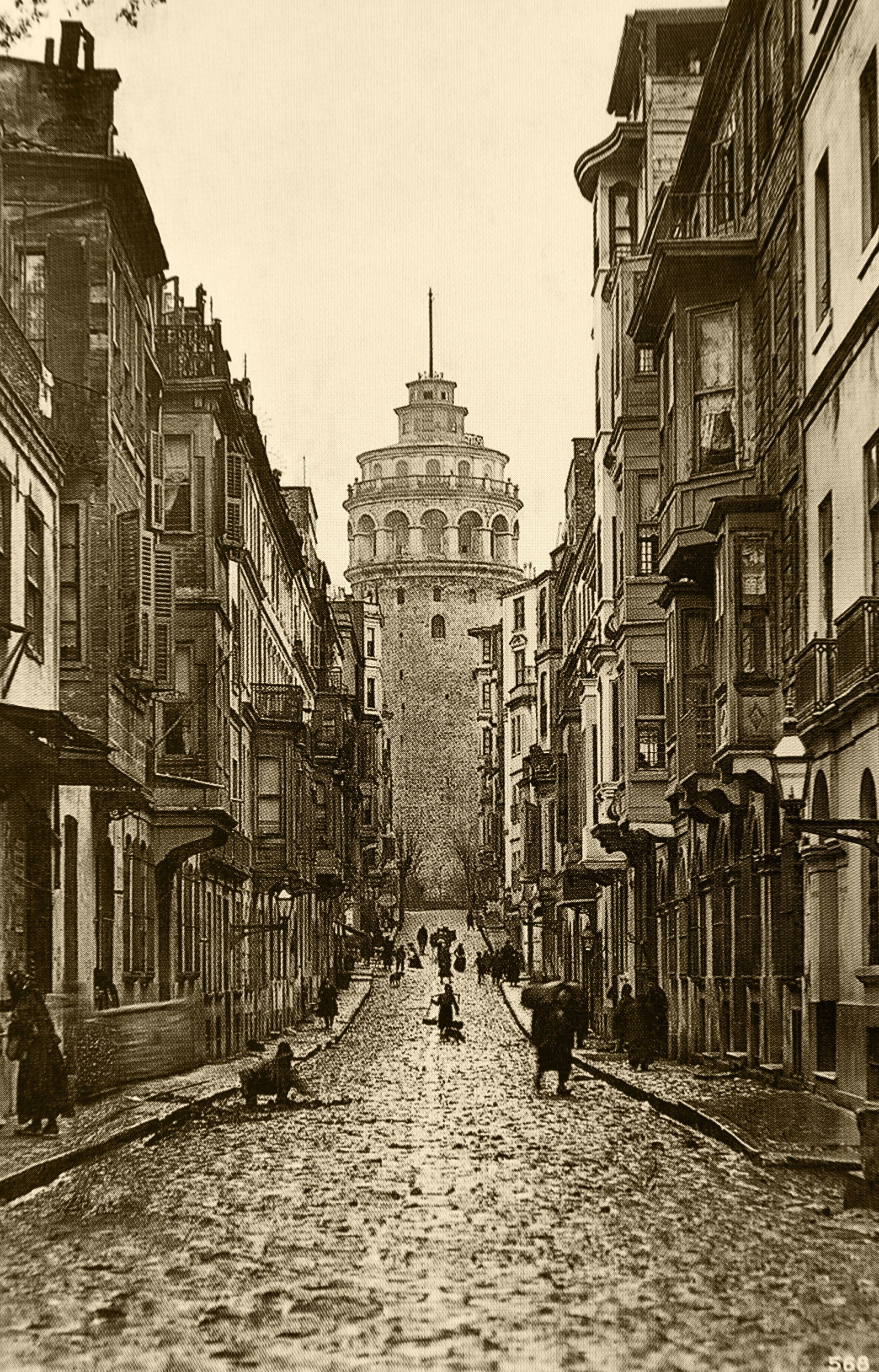 A view from the Galata Tower, Istanbul, Turkey, circa 1900s.(Shutterstock Photo) 