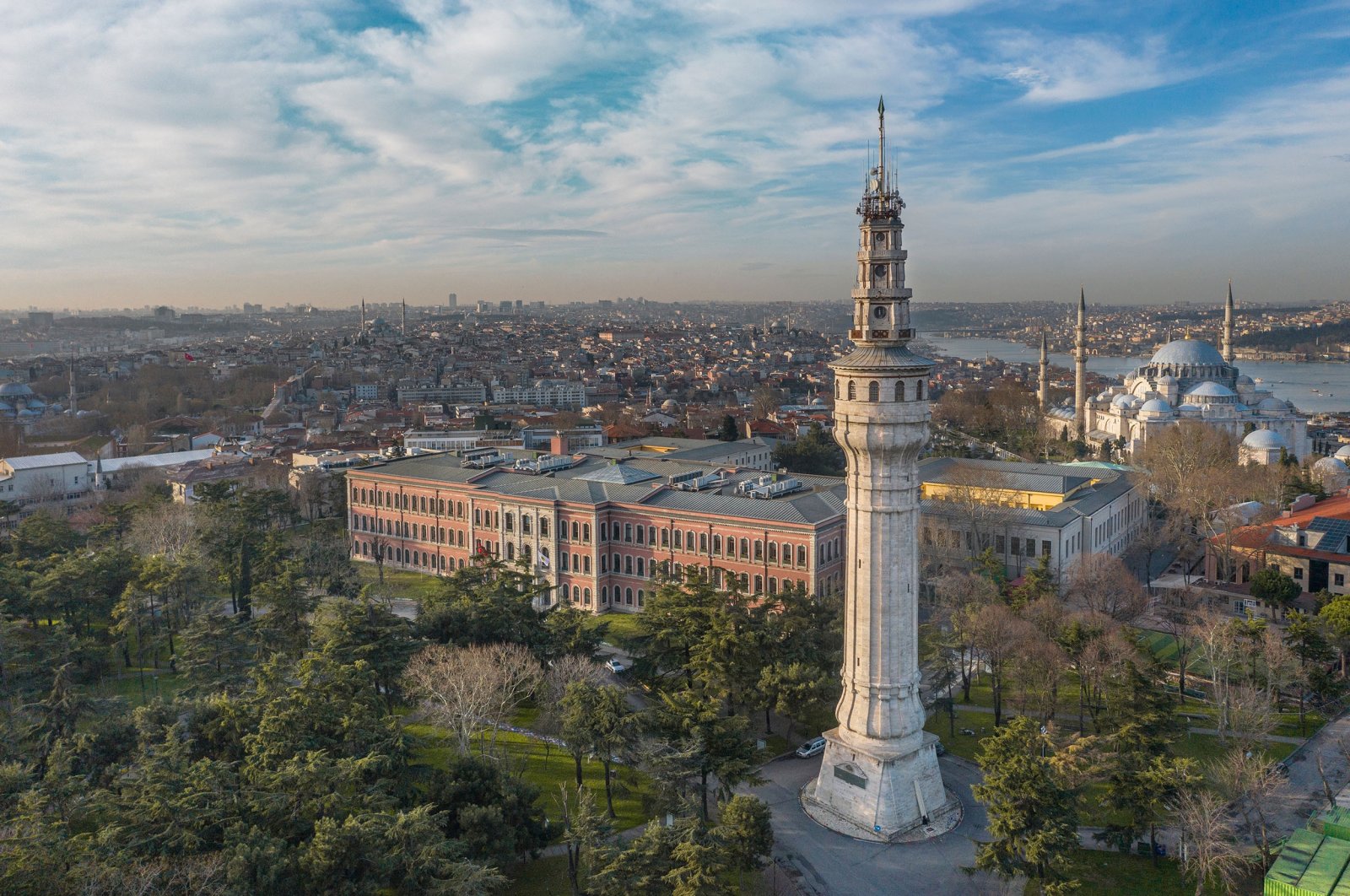 A general view from the Beyazıt or Serasker Tower in Istanbul University's Beyazıt Central Campus, November 2020. (Shutterstock Photo) 