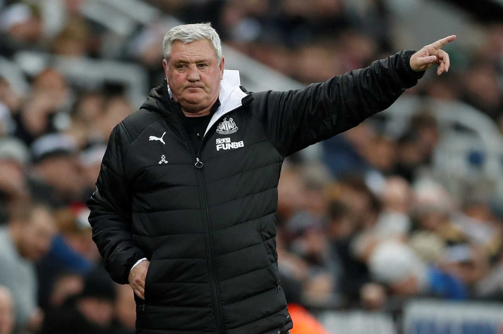 Newcastle United manager Steve Bruce reacts during a Premier League match against Crystal Palace at St James' Park, Newcastle, England, Dec. 21, 2019. (Reuters Photo)