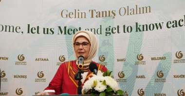First lady Emine Erdoğan attends the center's inauguration ceremony of a Yunus Emre Cultural Center in Abuja, Nigeria, Oct. 21, 2021. (IHA Photo)