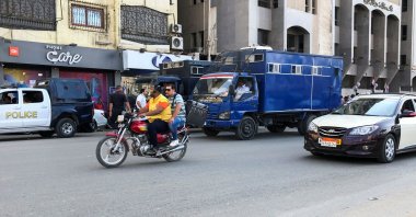 Vehicles are seen in traffic in Egypt's Mansura on Sept. 28, 2021. (Reuters File Photo)