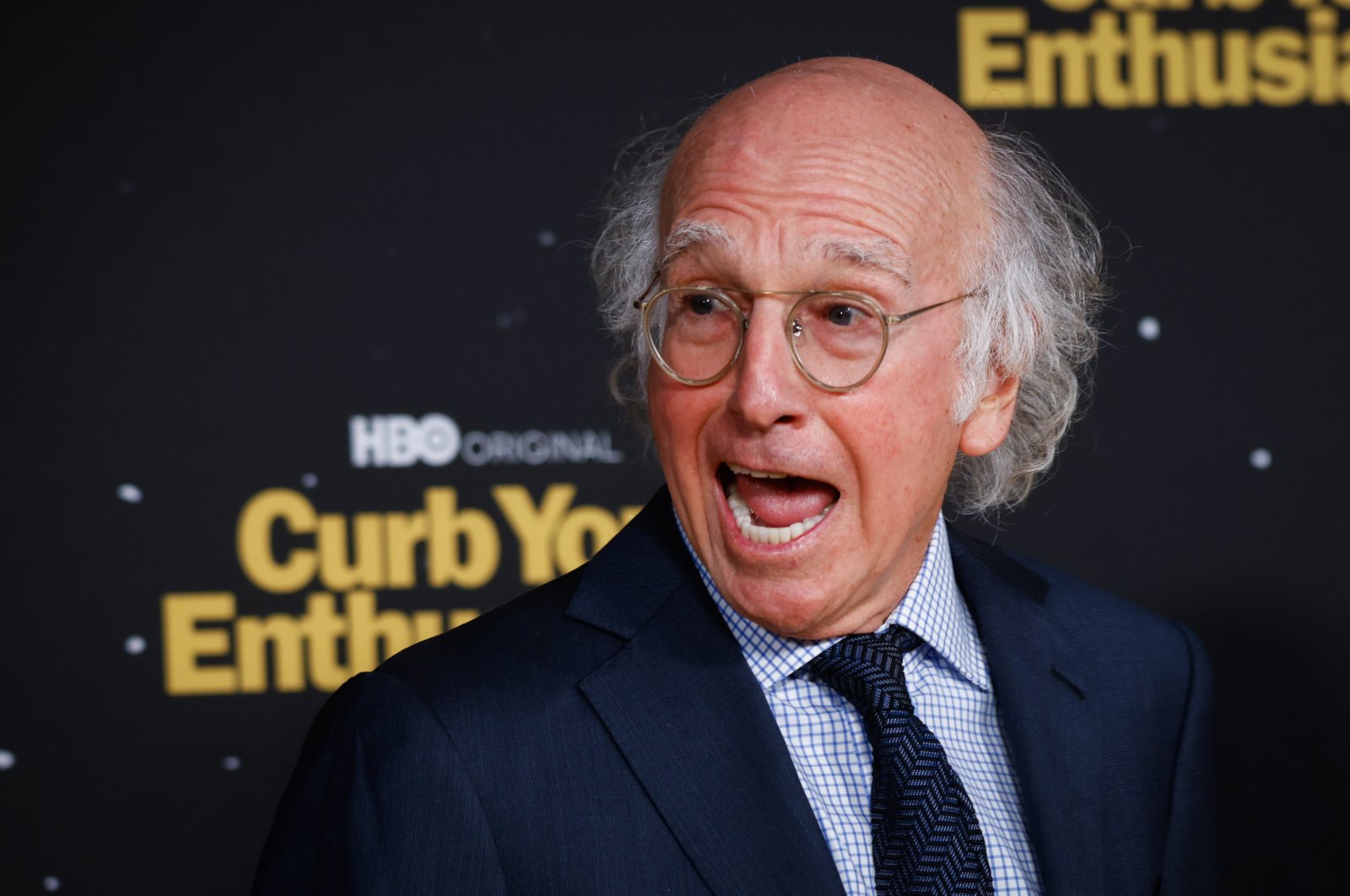 U.S. actor Larry David arrives for the Season 11 premiere of the HBO comedy show "Curb Your Enthusiasm" at Paramount Studios in Los Angeles, California, U.S., Oct. 19, 2021.  (EPA Photo)