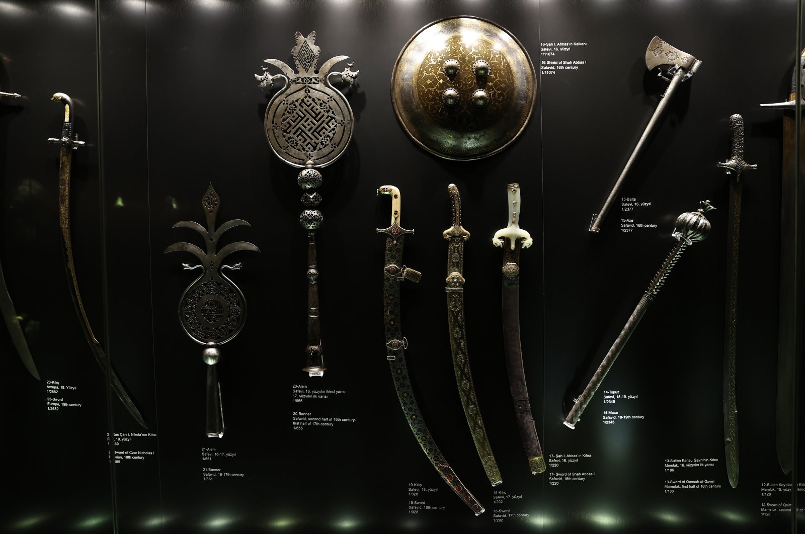 A wide selection of weapons on display at the Topkapı Palace Museum, Istanbul, Oct. 20, 2021. (AA Photo)