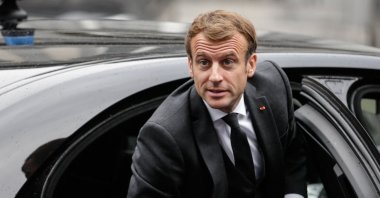 French President Emmanuel Macron arrives at the Renew Europe Pre-Summit on the first day of a European Union summit in Brussels, Belgium, Oct. 21, 2021. (AFP Photo)