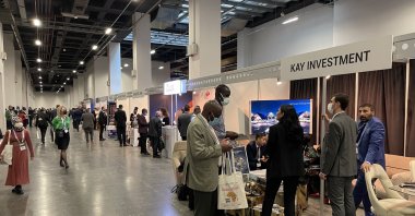 The investment booths at Turkey-Africa Economic and Business Forum in Istanbul, Turkey, Oct. 21, 2021. (AA Photo)