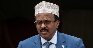 Somalia's President Mohamed Abdullahi Mohamed, commonly know as Farmajo, walks to make his speech during the inauguration ceremony of Djibouti International Free Trade Zone (DIFTZ) in Djibouti, July 5, 2018. (AFP Photo)