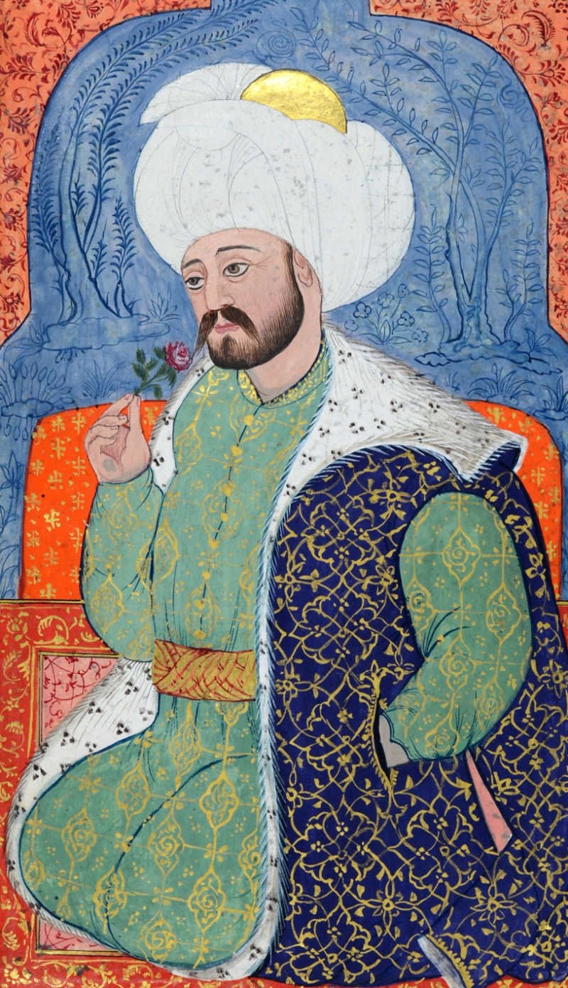 An Ottoman miniature depicting Sultan Mehmed I. (Wikimedia Photo) 