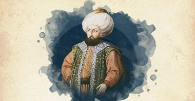 This widely used illustration painted by court painter Konstantin Kapıdağlı shows Sultan Mehmed I, also known as Mehmed Çelebi. (Wikimedia / Edited by Büşra Öztürk - Daily Sabah) 