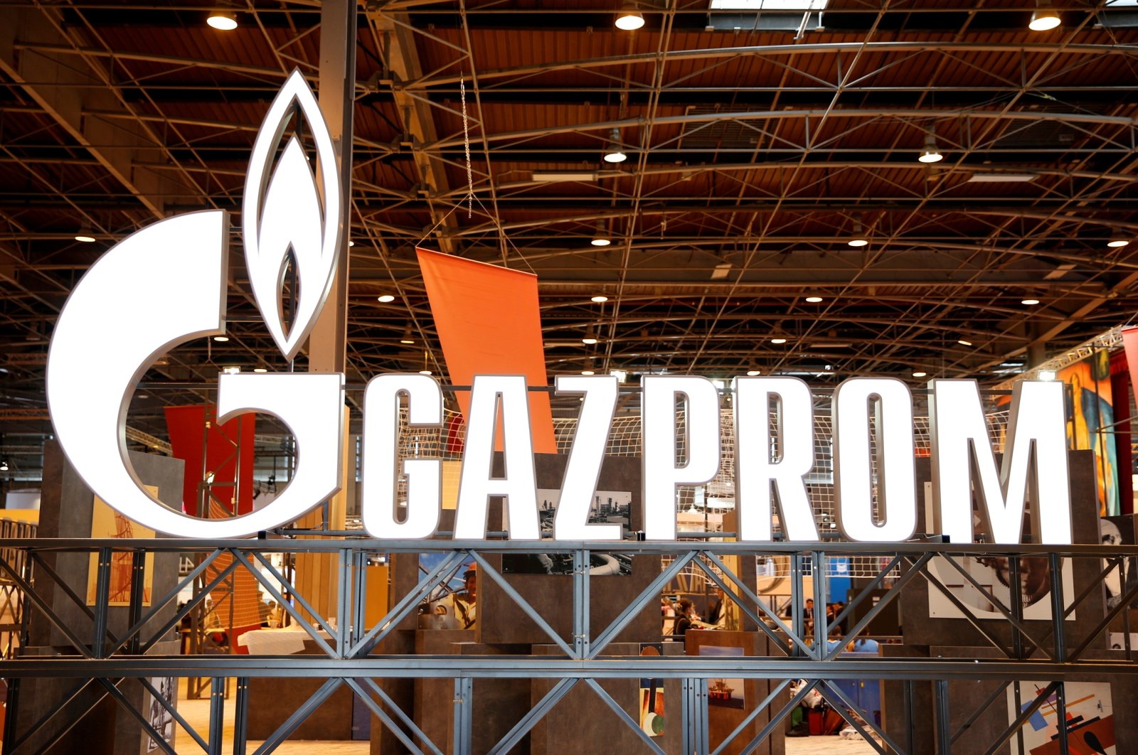 The logo of Gazprom is pictured at the 26th World Gas Conference in Paris, France, June 2, 2015.  (Reuters Photo)