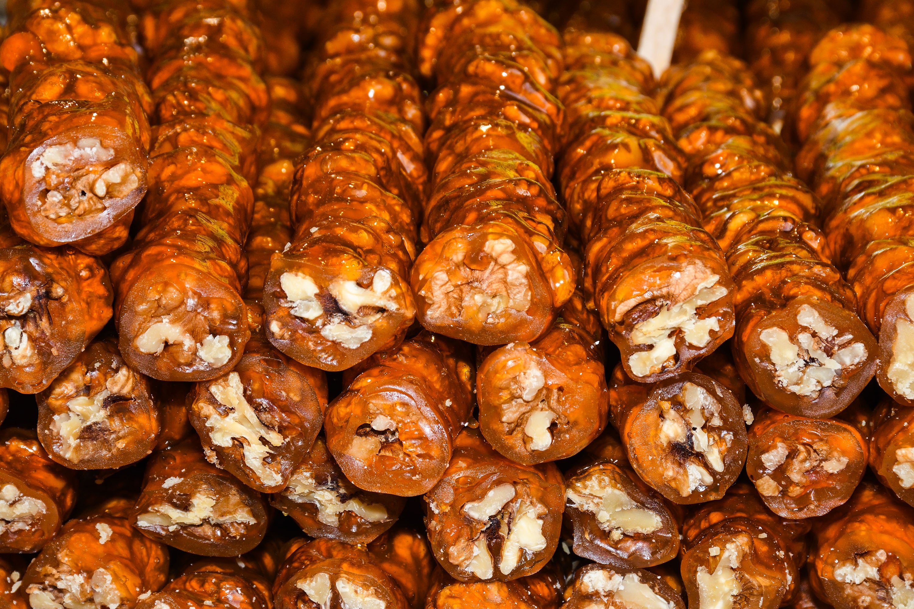 Traditional Turkish Sucuk made of walnut.  (Photo Shutterstock)