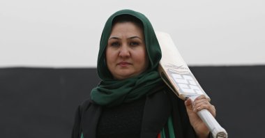 The founder of the national women's team, Afghan Diana Barakzai, poses for a picture at the Kabul Cricket Stadium, Afghanistan, Dec. 24, 2014. (Reuters Photo)
