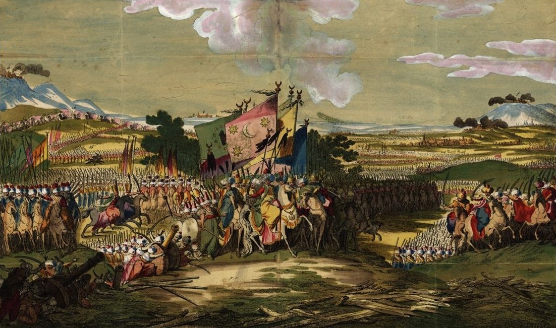 A painting depicts the main Ottoman army led by Koca Yusuf Pasha advancing to Sofia in May 1788. (Wikimedia Photo)