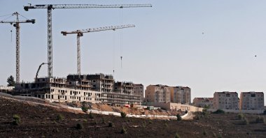 A view of construction work in the Israeli settlement of Givat Zeev, near the West Bank city of Ramallah, occupied Palestine, Oct. 5, 2021. (AFP Photo)