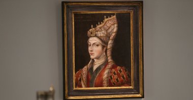 An oil portrait of Hürrem Sultan from the“Arts of the Islamic World & India” auction, Sotheby’s, London, Britain, Oct. 22, 2021. (AA Photo)