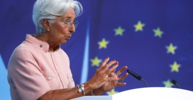 President of the European Central Bank (ECB) Christine Lagarde speaks as she takes part in a news conference on the outcome of the Governing Council meeting, in Frankfurt, Germany, Sept. 9, 2021. (Reuters Photo)