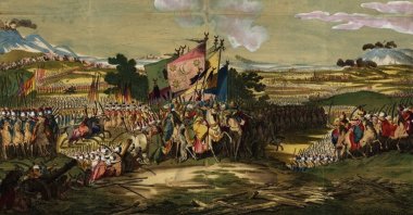 A painting depicts the main Ottoman army led by Koca Yusuf Pasha advancing to Sofia in May 1788. (Wikimedia Photo)