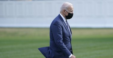 President Joe Biden walks on the South Lawn of the White House in Washington, U.S., Oct. 25, 2021. (AP Photo)