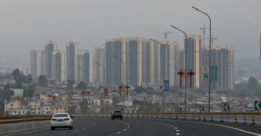 Residential buildings under construction in Kunming, southwestern Yunnan province, China, Oct. 23, 2021. (AFP Photo)