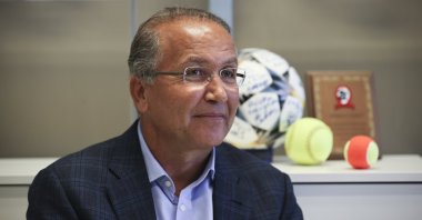 Turkish Tennis Federation (TTF) President Cengiz Durmuş during an interview with the Anadolu Agency (AA) in Ankara, Turkey, Oct. 14, 2021. (AA Photo)