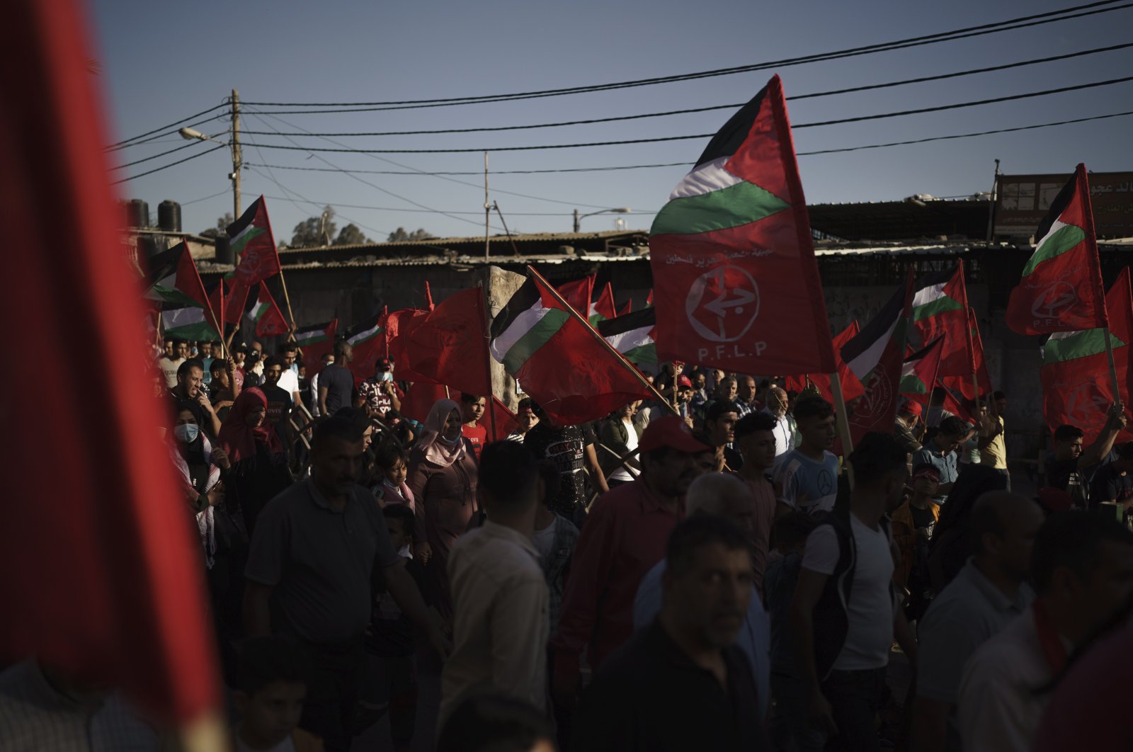 Palestinians attend a rally organized by the Popular Front for the Liberation of Palestine (PFLP), in the Gaza Strip, Palestine, June 2, 2021. (AP Photo)