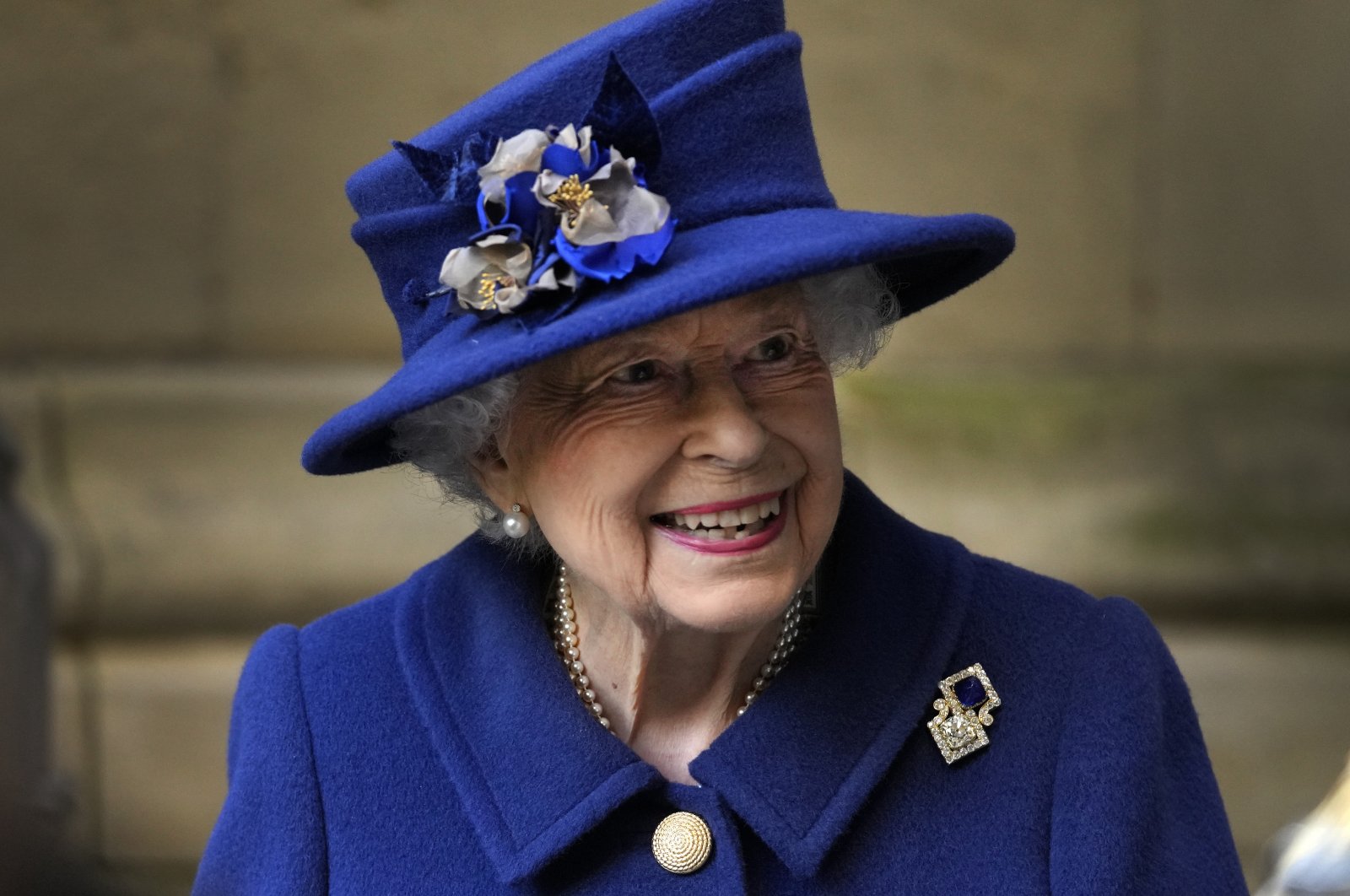 Britain's Queen Elizabeth II leaves after attending a Service of Thanksgiving to mark the Centenary of the Royal British Legion at Westminster Abbey in London, U.K., Oct. 12, 2021.  (AP Photo)