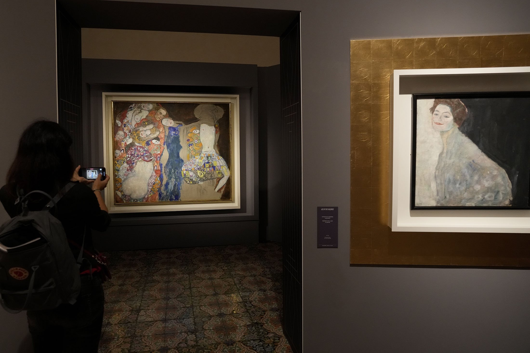 A woman admires Gustav Klimt