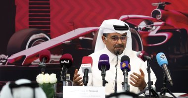 Qatar Motor and Motorcycle Federation President Abdulrahman al-Mannai speaks at a press conference to announce the Formula One Qatar Grand Prix, Qatar, Nov. 21, 2021. (Reuters Photo)