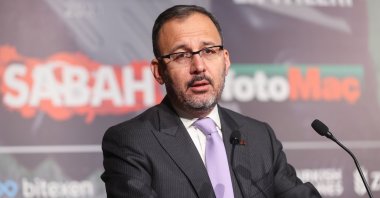 Turkey’s Youth and Sports Minister Mehmet Muharrem Kasapoğlu speaks at the Sabah International Football Economy Forum, Istanbul, Turkey. (AA Photo)