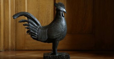 A looted Benin Bronze artifact is pictured in this undated social media image obtained Oct. 27, 2021, as Cambridge University announced it will return the sculpture to Nigeria. (Courtesy of Chris Loades/Jesus College, Cambridge/Handout via Reuters)