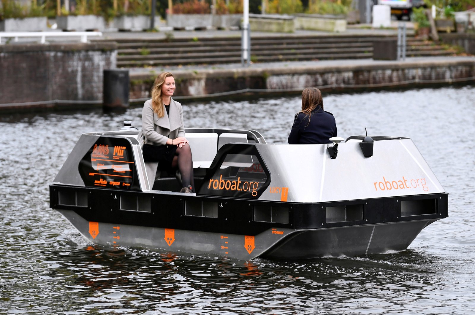 Researchers trial autonomous boats on Amsterdam's waterways in the Netherlands Oct. 27, 2021. (Reuters Photo)
