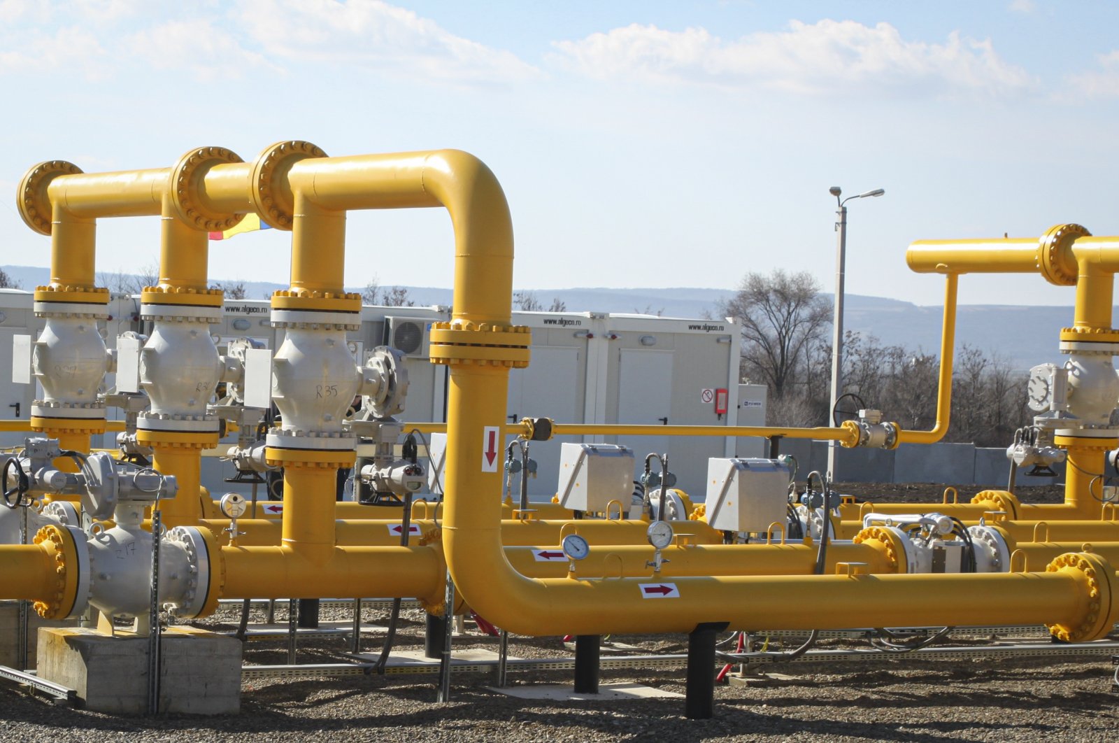Pipelines of the national natural gas distribution network outside Ungheni, Moldova, March 4, 2015. (AP Photo)